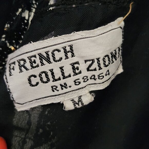 French Collezioni Vintage One Of A Kind Silk Beaded Midi Cocktail Dress Size M - Picture 8 of 9